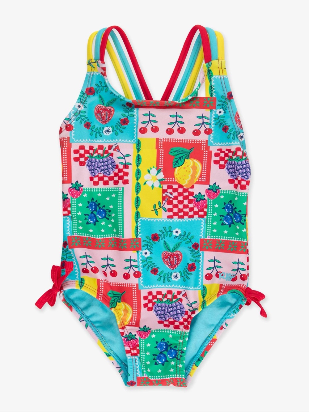 Rufflebutts Picnic Party Fruit Patchwork One Piece Swimsuit 2T 3T 4T 5 Lemon